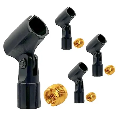 4PCS Black Universal Nut Adapter Microphone Clip Clamp Holder For All Mic Stand⚫ • $12.55