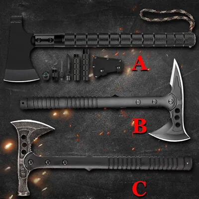 Camping Hunting Tactical Axe Viking Axe Military Survival Battle Axe Fixed Blade • $32.99