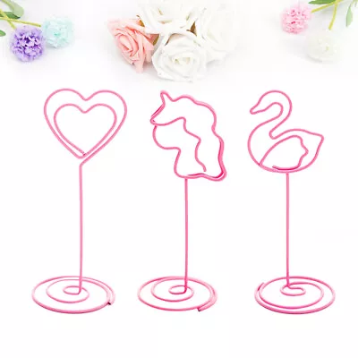  6 Pcs Heart Photo Clip Memo Holder Wedding Table Heart-shaped • £9.48