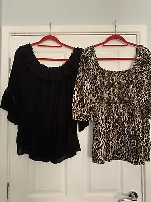 Pair Of Ladies Bardot Tops Roman Size 20 • £12