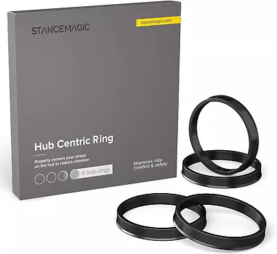 Hubcentric Rings (Pk Of 4)-57.1Mm ID To 66.6Mm Od-Black Poly Carbon Plastic Hubr • $14.31