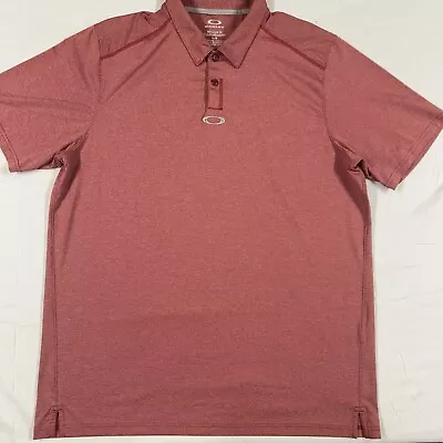 Men’s Oakley Red Large Regular Fit Golf Polo Short Sleeve Shirt Hydrolix • $19.99