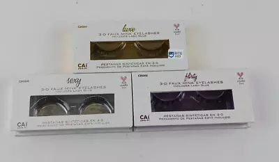 3 Pack Cai 3-d Faux Mink Eyelashes Flirty 20302luxe 20301 & Sexy 20300 • $18.95