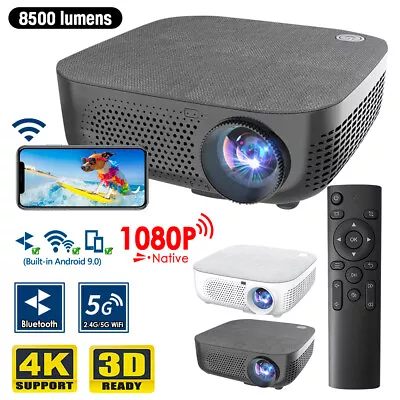 4K LED 2.4G/5G WiFi Bluetooth 5.0 Android9.0 Video Home Theater Cinema Projector • $151.99