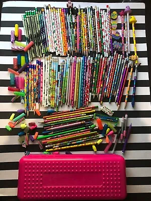 Large Lot Of 90s Vintage Pencils Grippers Erasers Holiday Yikes! • $39.99