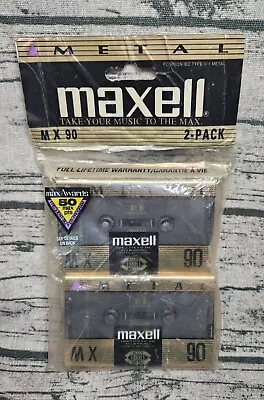 MAXELL MX 90 TYPE IV METAL BLANK AUDIO CASSETTE TAPE - MADE IN JAPAN - NEW 2 Pk • $60