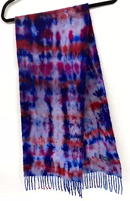 £24 • Buy # Lochmere Ewm 100% Pure Cashmere Scarf Blue Pink Tie Dye 977