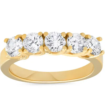 1 1/2ct Real Diamond Wedding Anniversary 14K Yellow Gold Ring • $799.99