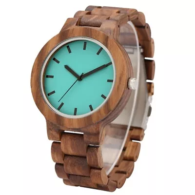 Tiffney Blue Wooden Watches Quartz Movement Wood Band Wristwatch Lightweight • $39.59