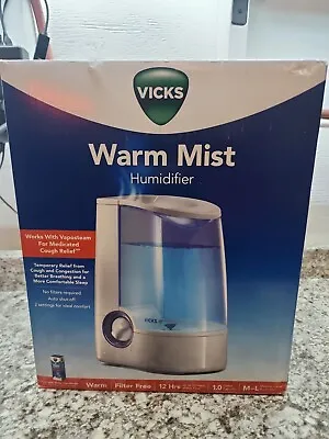 Vicks Warm Mist Humidifier Small To Medium Rooms 1 Gallon Tank – Vaporizer and • $31.49