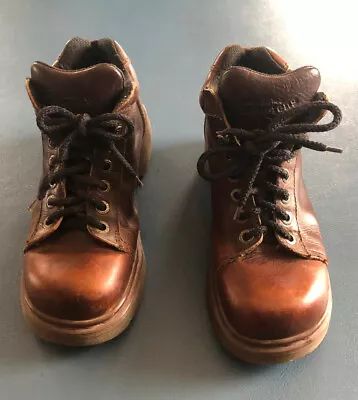 Vintage  Dr. Doc Martens AirWair Lace-up Brown Boots UK Size 7 Made In England • $35