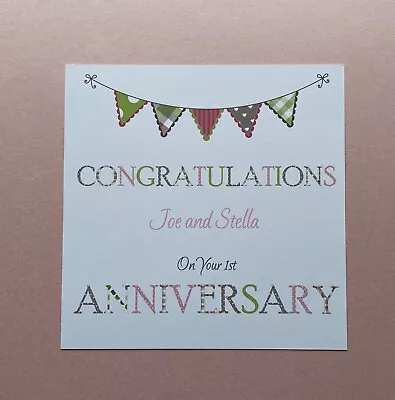 Personalised Wedding Anniversary Card - Daughter & Son In Law Couple Mum & Dad • £2.95