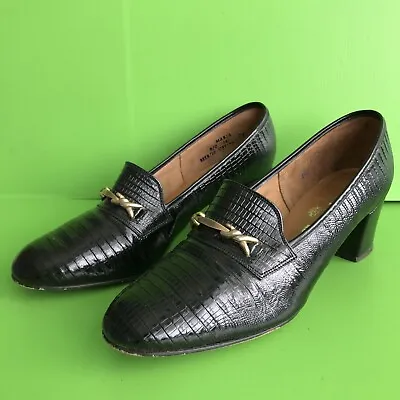 £24.99 • Buy Vintage Church's Maria Black Leather Shoes England 1950/60's Mod Retro Size 7.5C