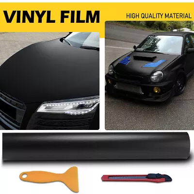 Premium Matte Flat Black Vinyl Wrap Film Sticker Decal Bubble Free Air Release • $11.39