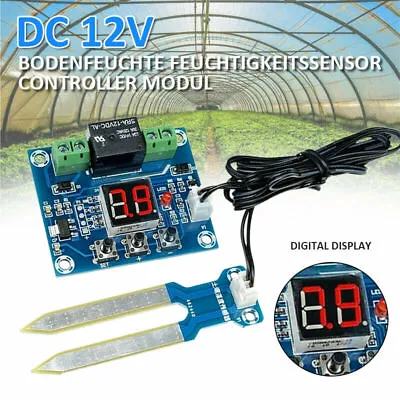 Digital 12V Soil Moisture Sensor Humidity Relay Controller Automatic Watering C# • $6.17