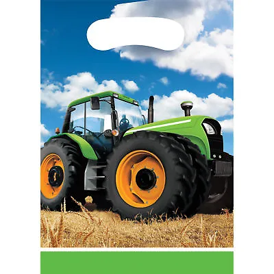 $4.99 • Buy Tractor Farm Birthday Party Supplies Lolly Loot Treat Bags Pack Of 8