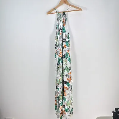 City Chic Womens Maxi Dress Plus Size S White Floral Sleeveless Viscose 068294 • $34.95