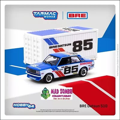 Tarmac Works 1:64 Hobby 64 - BRE Datsun 510 Trans-Am 2.5 Championship 1972 Bobby • $46.99