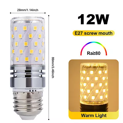 1-10PC 12W 6W LED Corn Bulb Light Candelabra Ceiling Fan Daylight Ceramics Lamp • $18.99