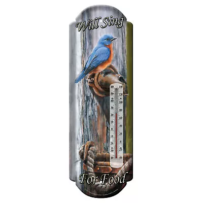 Rivers Edge Products Outdoor Tin Thermometer 17  X 5  Indoor Thermometer Will • $10.99