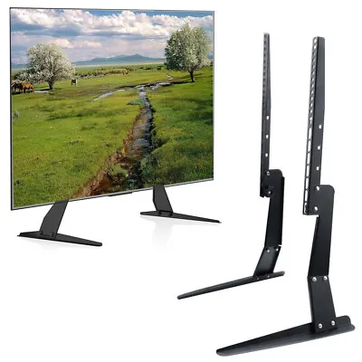 $29.91 • Buy Strong Steel Universal Tabletop TV Stand Base TV Mount Riser Height Adjust Legs
