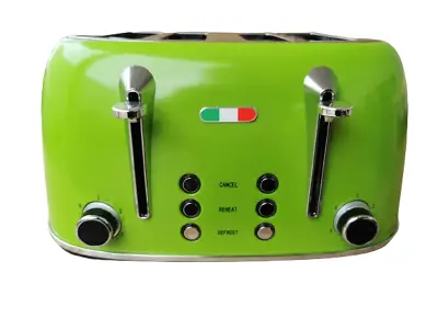 Vintage Electric 4 Slice Toaster GREEN Stainless Steel 1650W -Not DeLonghi • $69.99