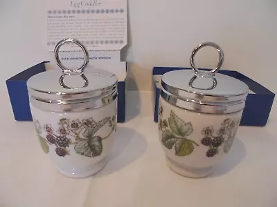 2 X VINTAGE ROYAL WORCESTER EGG CODDLERS - LAVINA PATTERN - UNUSED & BOXED • £15