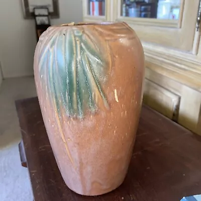 20s-30s Nelson McCoy 8”  Vase Matte Glaze Leaves Green To Redish-brown  Unmarked • $24.99