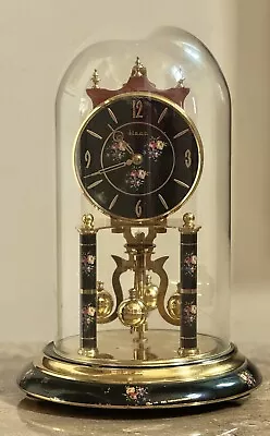 Vintage HECO West Germany Glass Dome Clock Henry Coehler Movement. 12” Tall • $115.55