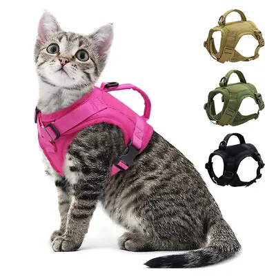 Small Dog Cat Puppy Harness Tactical Military Training Front Clip Vest W/ Handle • $20.34