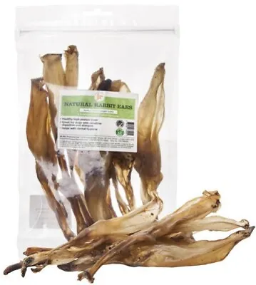 Jr Dog Treat Natural Rabbit Ears 100g  With Or Without Hair • £6.49