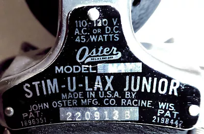 Vintage John Oster Stim-U-Lax Junior Massage Vibrator Made In U.S.A. • $24.99