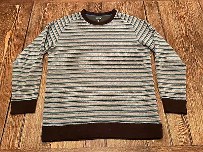 MOUNTAIN HARDWEAR Men's L Large Striped Wool Blend Pullover Outdoor Sweater  WOW • $22