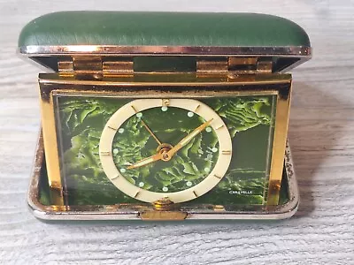 Caravelle Travel Alarm Clock Wind Up Made In Japan Retro Vintage Green 1950s • $14.39