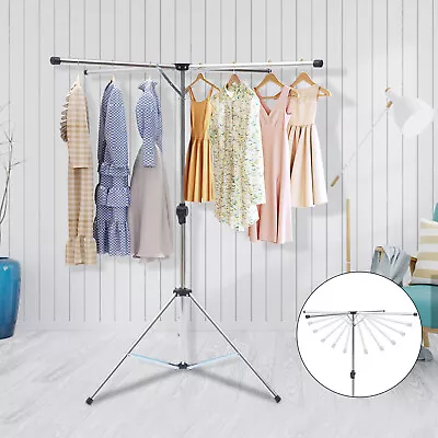 Folding Portable Clothes Drying Rack Adjustable Metal Drying Rack Large Capacity • $33.25