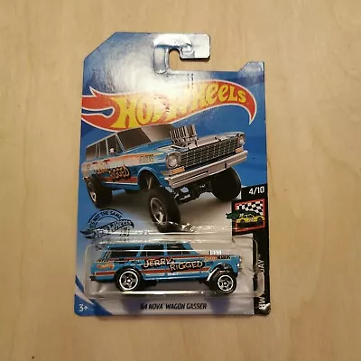 £3.20 • Buy 2019 Hot Wheels '64 Nova Wagon Gasser 198/250 HW Race Day 4/10 Blue Long Card