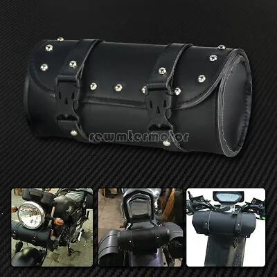 Motorcycle Handlebar Sissy Bar Bag Saddlebag Fork Roll Barrel Bag Fit For Harley • $15.19