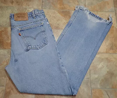 Vintage Levis Jeans Mens 34x32 Blue 517 Bootcut Made In USA Orange Tab 90s Denim • $28
