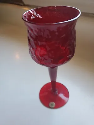 Vintage Mid Century Reijmyre Glass Ruby Red Candle Holder Made In Sweden W Label • $20