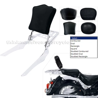 $129 • Buy 1998-up Yamaha V Star 650 Classic Sissy Bar Backrest Pad With Luggage Rack