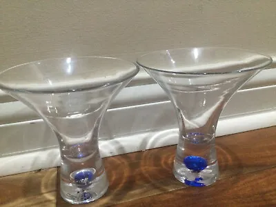 2 Pc CIROC Vodka Martini Glass With Blue Bubble Base 8oz • $16.78