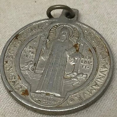 Religious Medal Charm San Benito Abad La Cruz Medalla Religious Medal • $10