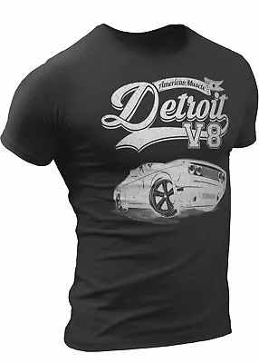 $19.95 • Buy (0045) Detroit V8 Challenger T-Shirt, Detroit T-Shirts LLC
