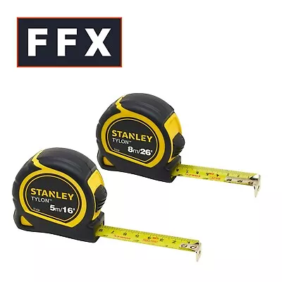 Stanley STA998985 Tylon Measuring Tape Twin Pack 5m 16ft And 8m 26ft Measure • £14.95