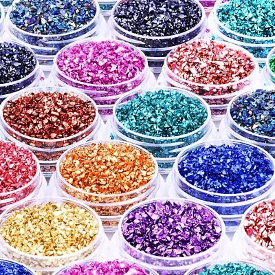 Glass Crushed Glass For Crafts 12 Colors Fine Glitter  Jewelry Making • £15.71