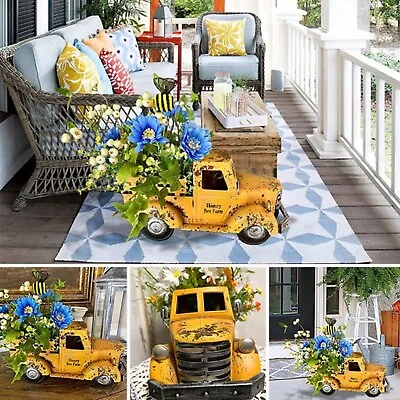 Farmhouses Truck Floral Arrangement Decor Vintage Truck Resin Trucks Planter Ant • $40.41