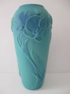 Van Briggle Turquoise Blue Poppy Floor Vase A1 CCII • $449.99