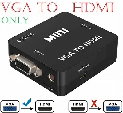 £4.99 • Buy 1080P HD VGA To HDMI Converter Adapter With USB Cable For HDTV PC Laptop Mini
