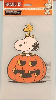 Peanuts Snoopy Woodstock Halloween Window Cling Pumpkin NIP • $5.99