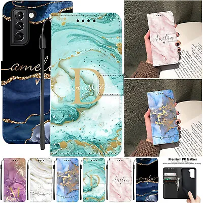 $9.98 • Buy Magnetic Leather Phone Case For Samsung Galaxy S22 A13 Personalised Marble Cover